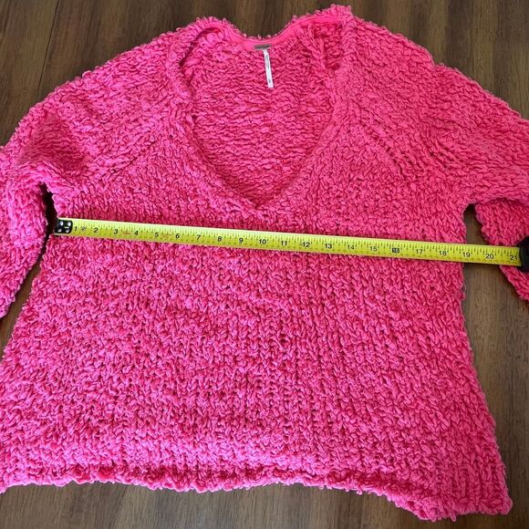 Free People Sand Dune Bell Sleeve Cotton Blend V-neck Sweater - Picture 7 of 12